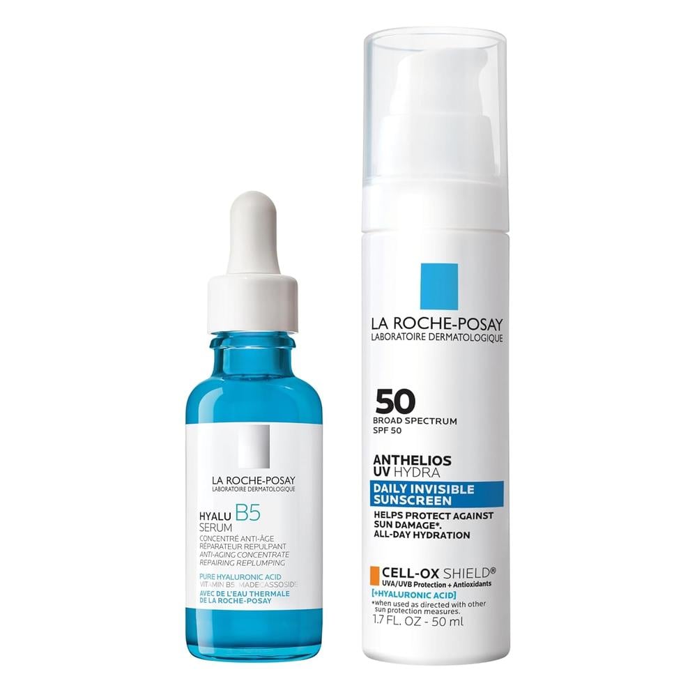 SET LA ROCHE-POSAY HYALU B5 SÉRUM 1 OZ / 30 ML + ANTHELIOS UV HYDRA SPF 50 - 1.7 OZ / 50 ML - 1