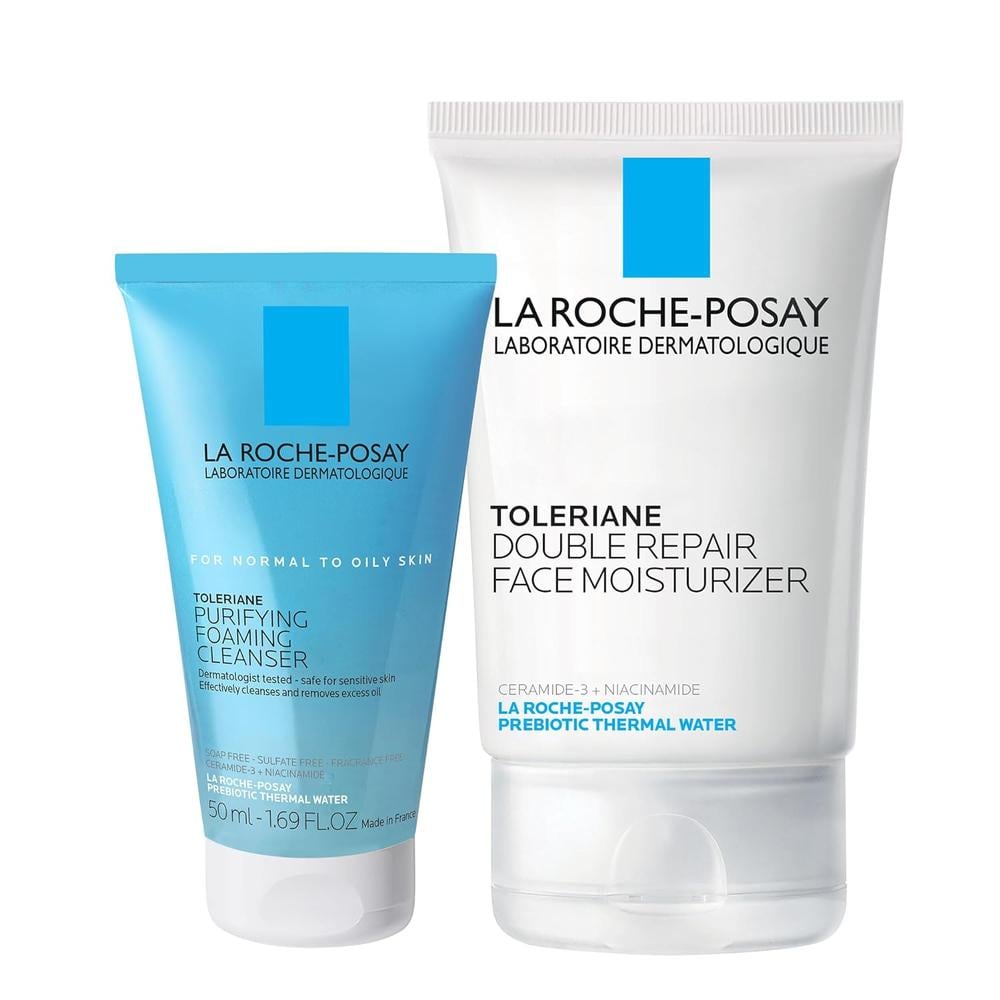 SET LA ROCHE-POSAY TOLERIANE DOUBLE REPAIR + TOLERAINE LIMPIADOR 2PZS - 1