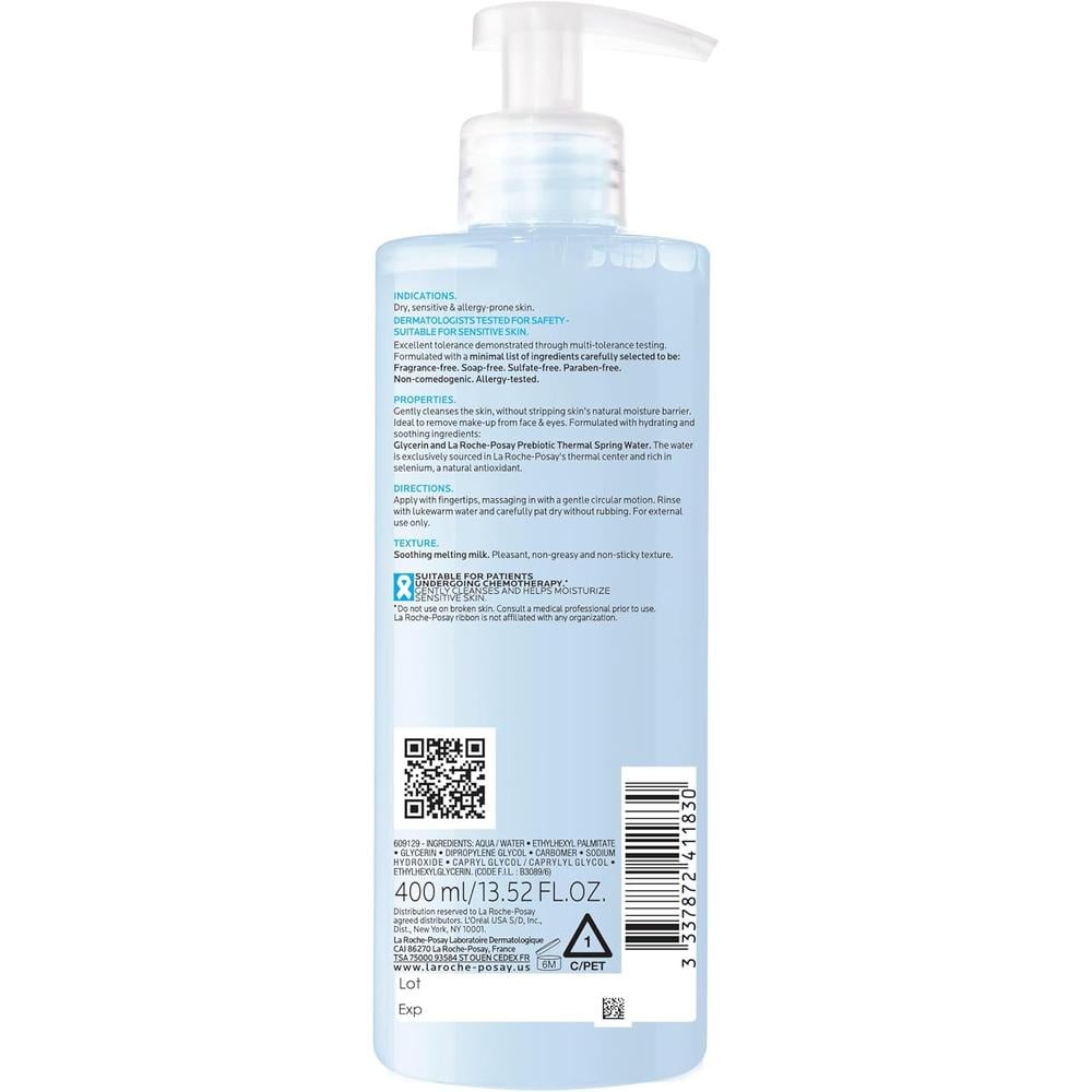 LIMPIADOR FACIAL HIDRATANTE EN LECHE TOLERIANE LA ROCHE-POSAY 13.5 OZ / 400 ML - 3