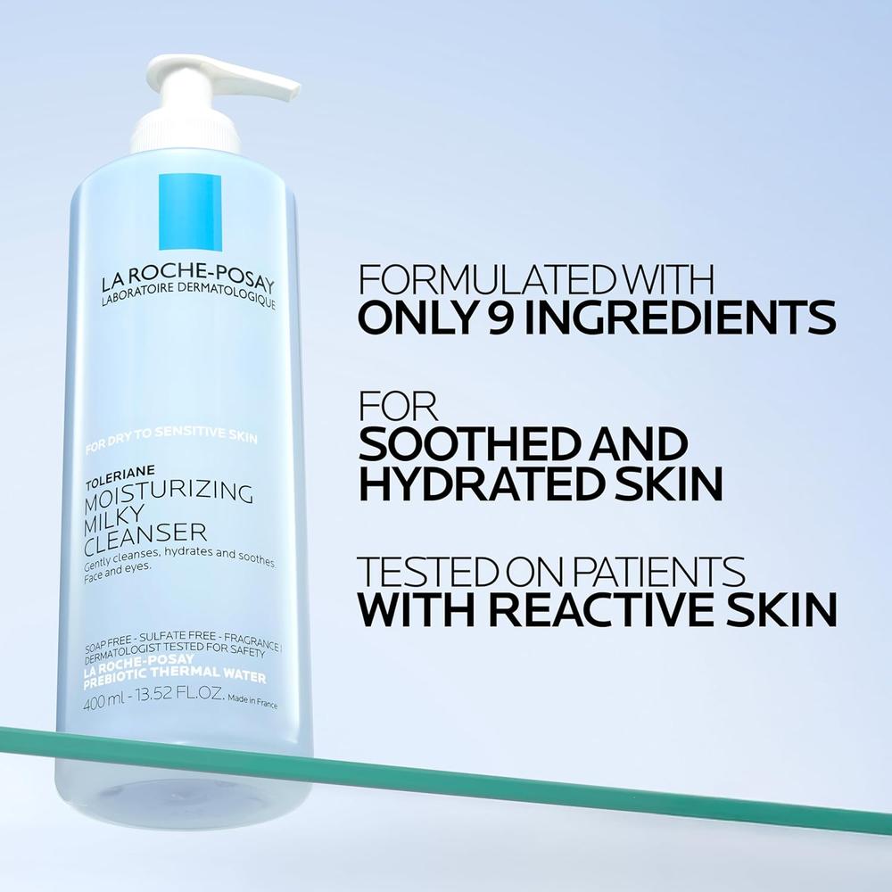 LIMPIADOR FACIAL HIDRATANTE EN LECHE TOLERIANE LA ROCHE-POSAY 13.5 OZ / 400 ML - 5
