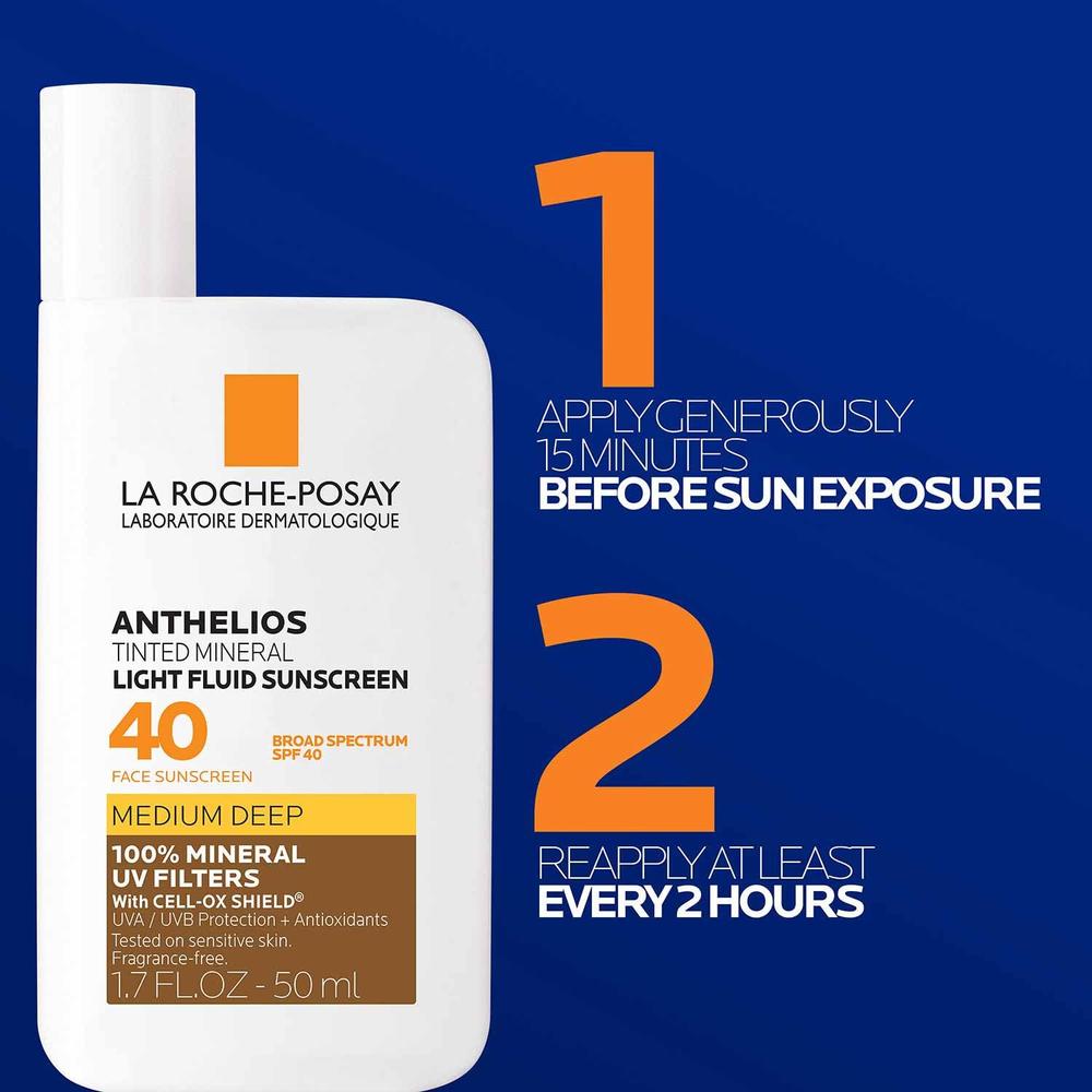 PROTECTOR SOLAR FACIAL FLUIDO MEDIUM DEEP SPF 40 ANTHELIOS LA ROCHE-POSAY 1.7 OZ / 50 ML - 6