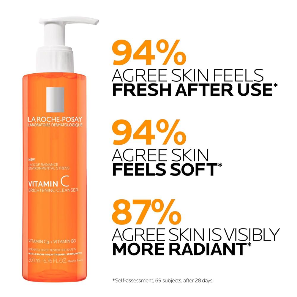 GEL LIMPIADOR FACIAL ILUMINADOR VITAMINA C LA ROCHE-POSAY 6.7 OZ / 200 ML - 4