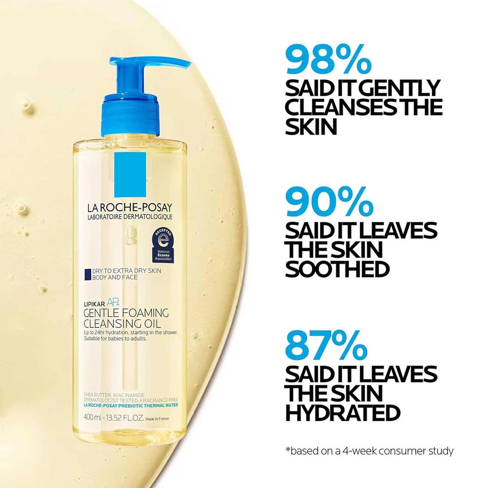 ACEITE LIMPIADOR ESPUMOSO HIDRATANTE LIPIKAR AP+ LA ROCHE-POSAY 13.5 OZ / 400 ML - 5