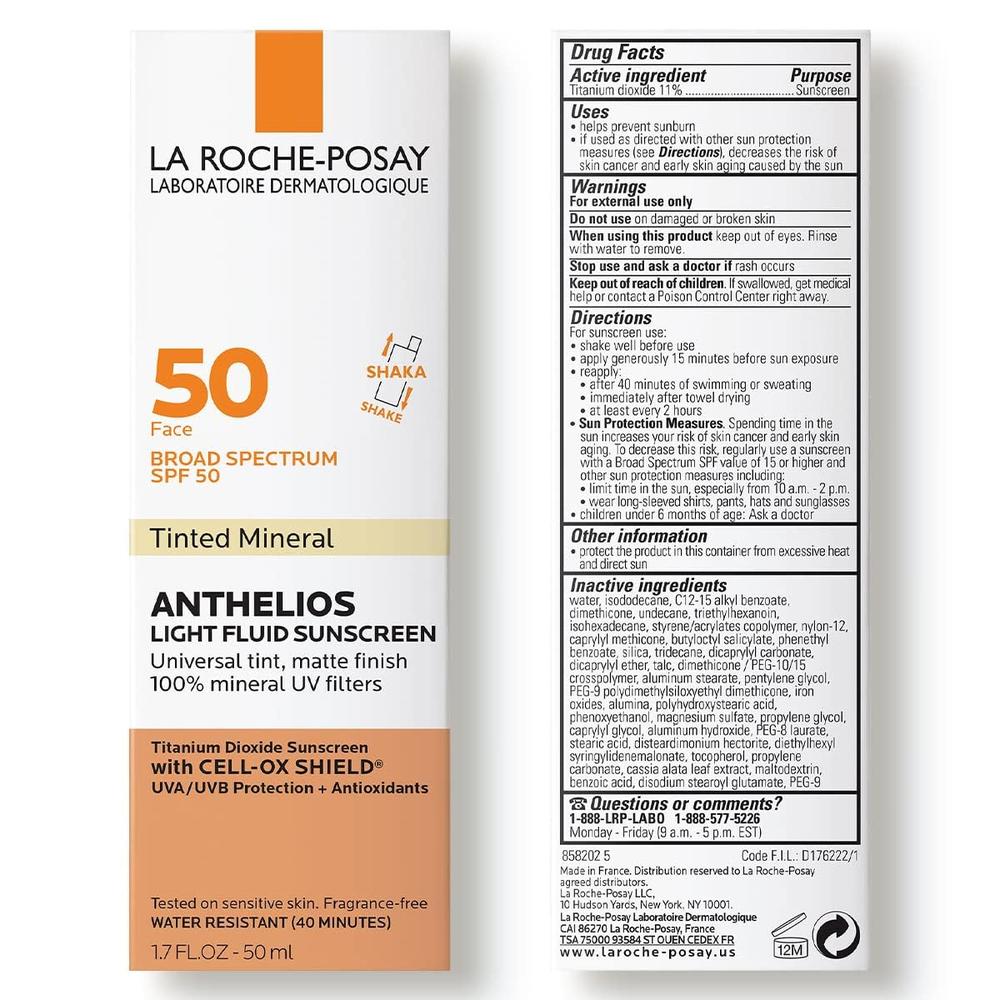 PROTECTOR SOLAR FACIAL CON COLOR ULTRALIGERO SPF 40 ANTHELIOS LA ROCHE-POSAY 1.7 OZ / 50 ML - 3