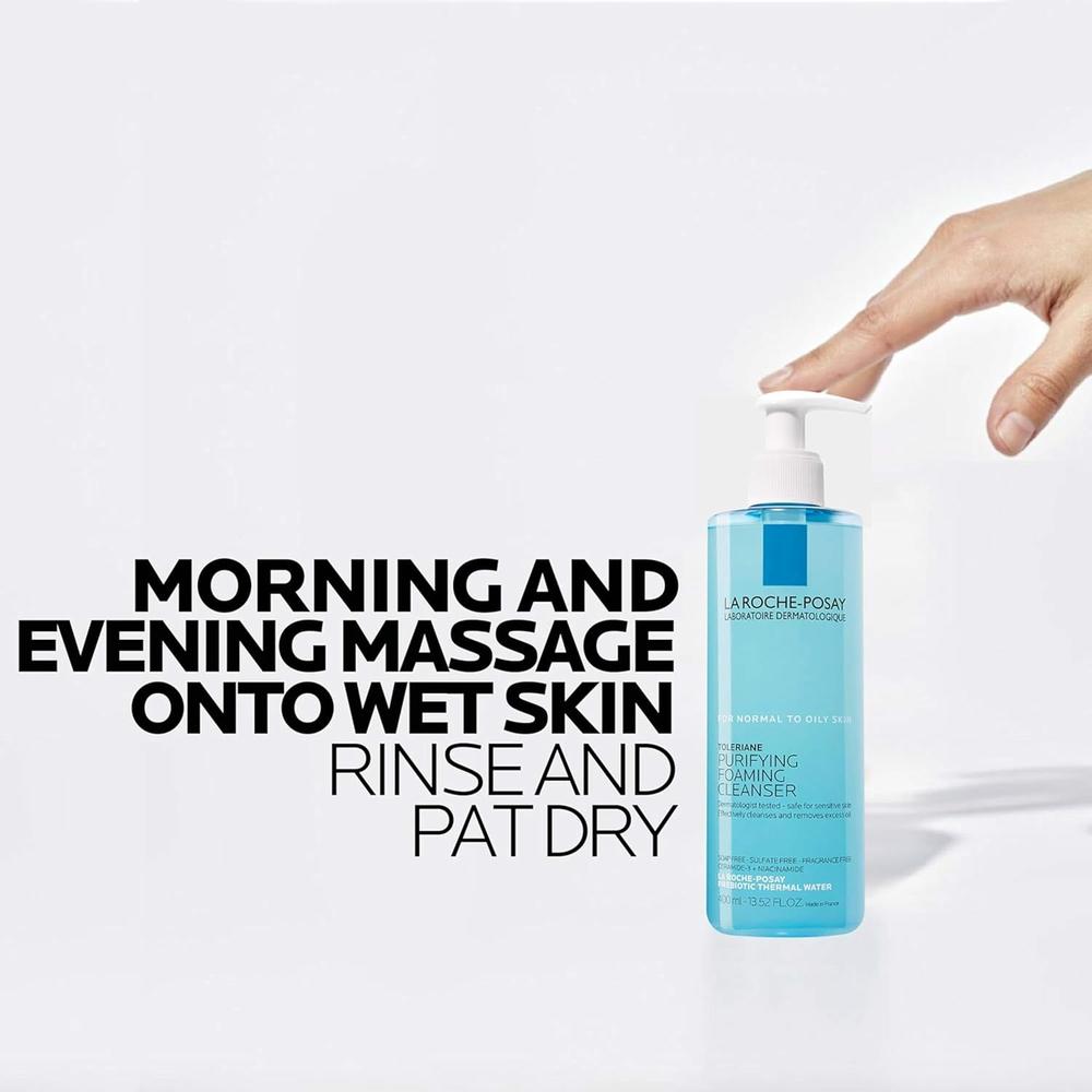 SET LA ROCHE-POSAY TOLERIANE LIMPIADOR ESPUMOSO 13.5 OZ / 400 ML + DOUBLE REPAIR 3.4 OZ / 100 ML - 5