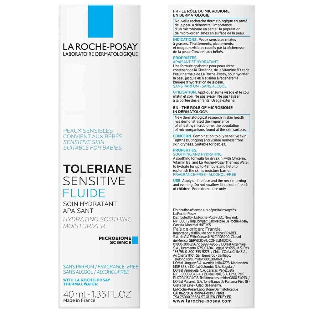 CREMA FACIAL HIDRATANTE TOLERIANE SENSITIVE FLUIDE LA ROCHE-POSAY 1.35 OZ / 40 ML - 2