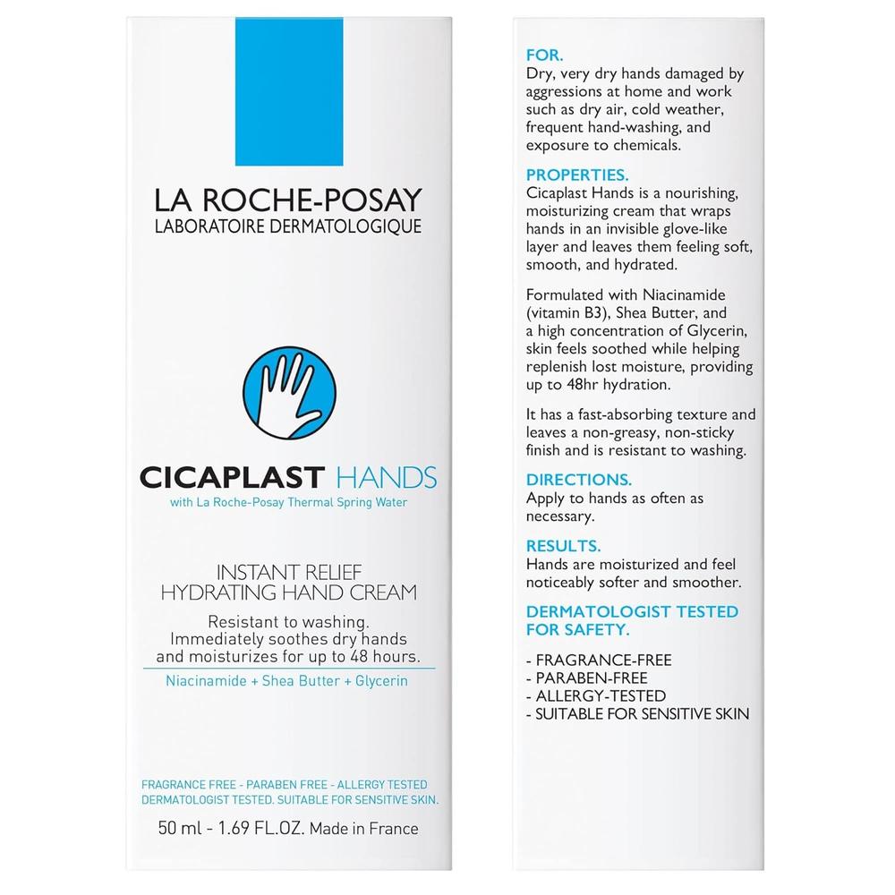 CREMA DE MANOS HIDRATANTE REPARADORA CICAPLAST LA ROCHE-POSAY 1.7 OZ / 50 ML - 2