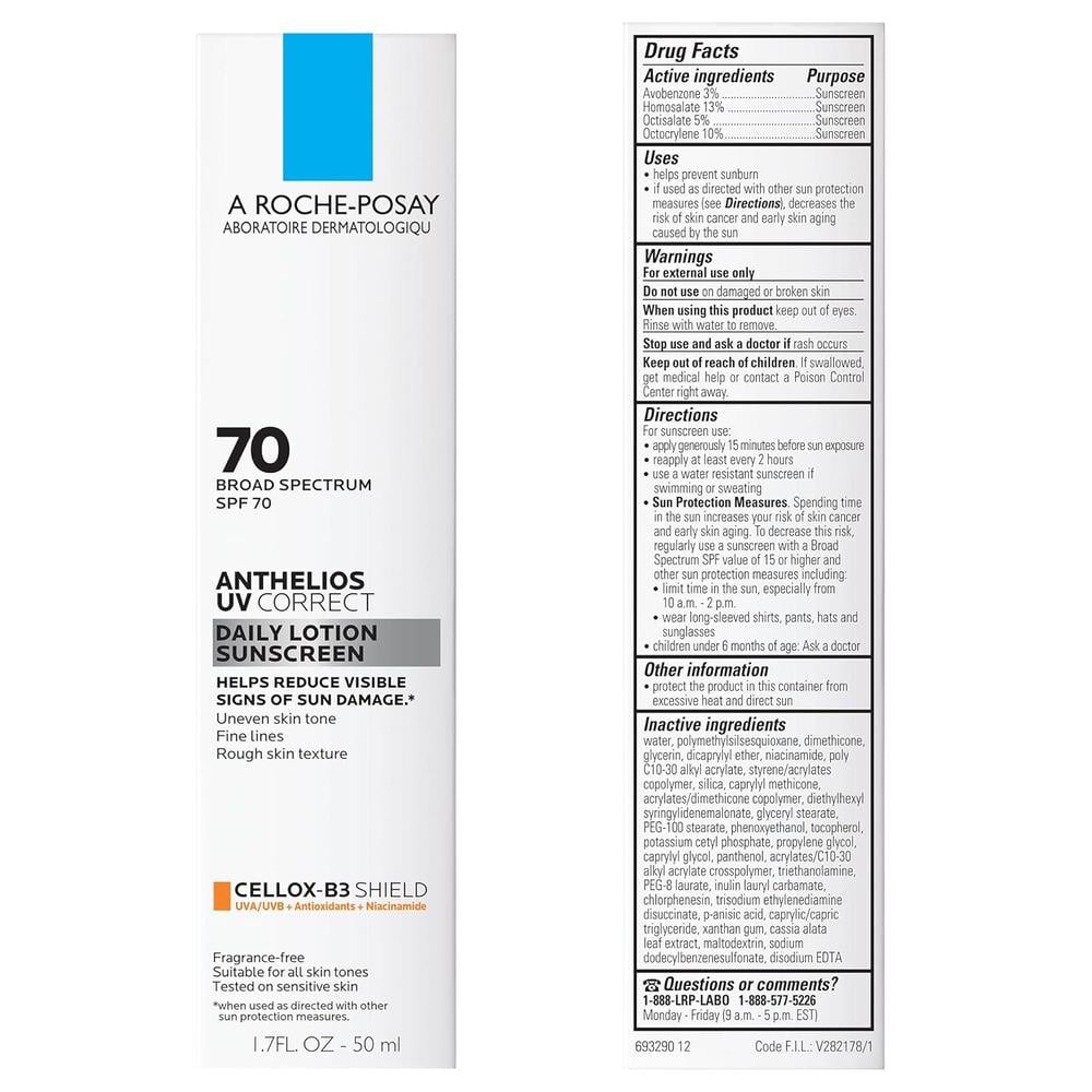 CREMA FACIAL HIDRATANTE SPF 70 UV CORRECT ANTHELIOS LA ROCHE-POSAY 1.7 OZ / 50 ML - 2