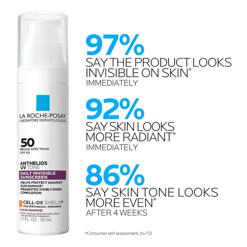 PROTECTOR SOLAR FACIAL SPF 50 UV TONE ANTHELIOS LA ROCHE-POSAY 1.7 OZ / 50 ML - 4