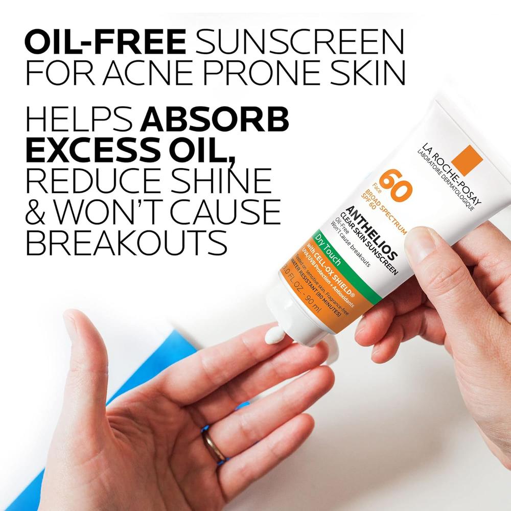 PROTECTOR SOLAR FACIAL SPF 60 CLEAR SKIN ANTHELIOS LA ROCHE-POSAY 3 OZ / 90 ML - 3