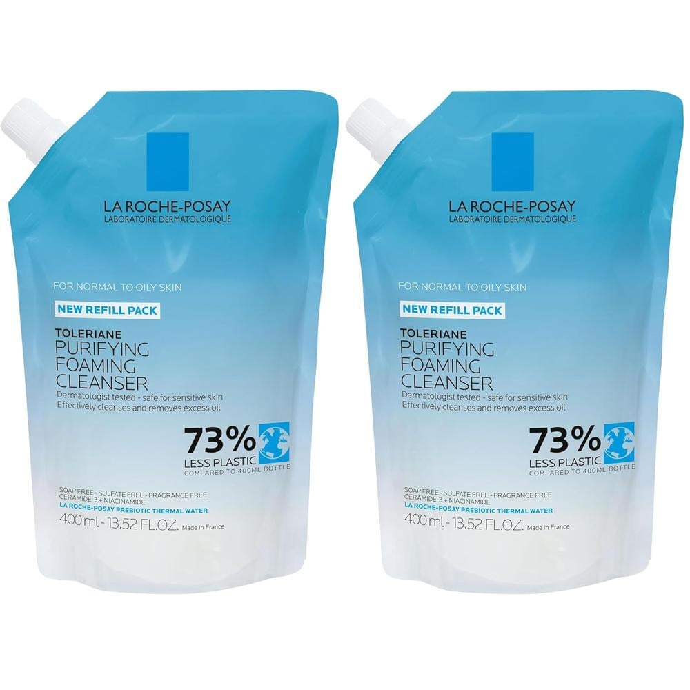 PACK 2 LA ROCHE-POSAY TOLERIANE LIMPIADOR FACIAL ESPUMOSO PURIFICANTE REFILL 13.5 OZ / 400 ML - 1