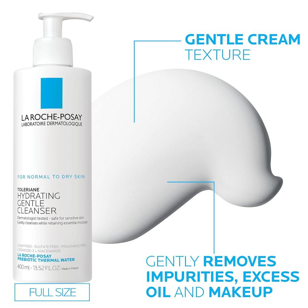 KIT LIMPIADOR FACIAL + CREMA FACIAL HIDRATANTE TOLERIANE DOUBLE REPAIR LA ROCHE-POSAY 13.5 OZ / 400 ML + 1.7 OZ / 50 ML - 5