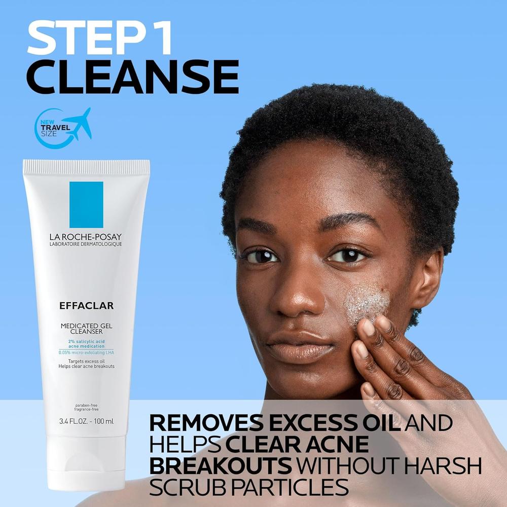 SET LA ROCHE-POSAY DOUBLE REPAIR MATTE + EFFACLAR GEL LIMPIADOR 3.4 OZ / 100 ML 2 PZS - 2