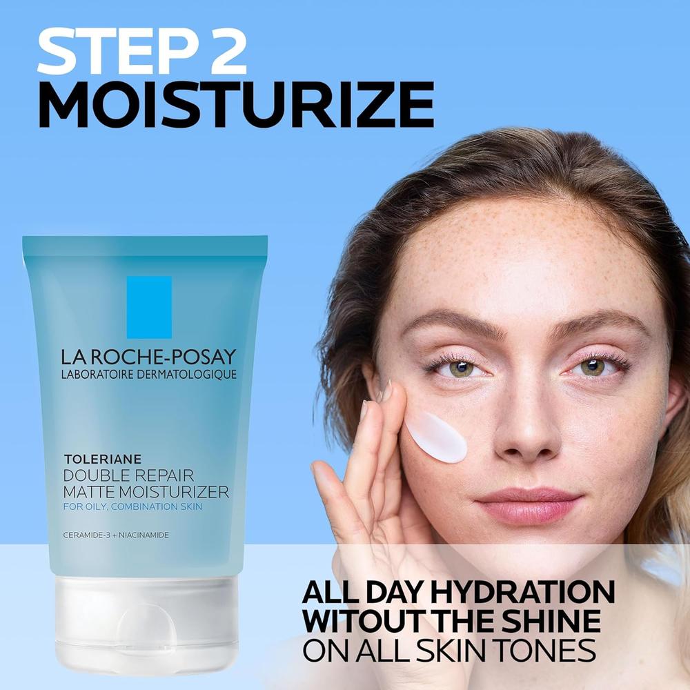SET LA ROCHE-POSAY DOUBLE REPAIR MATTE + EFFACLAR GEL LIMPIADOR 3.4 OZ / 100 ML 2 PZS - 3