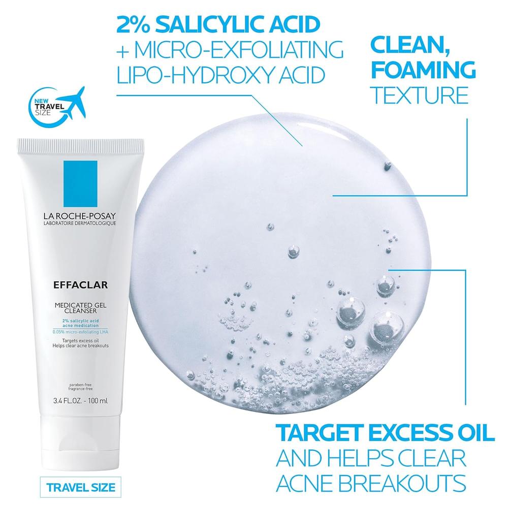 SET LA ROCHE-POSAY DOUBLE REPAIR MATTE + EFFACLAR GEL LIMPIADOR 3.4 OZ / 100 ML 2 PZS - 4