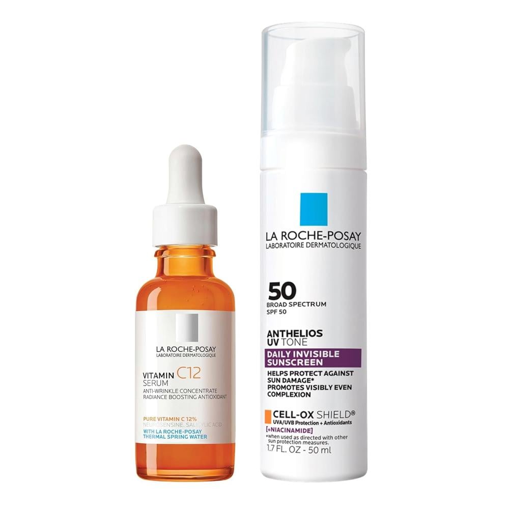 SET LA ROCHE-POSAY PURE VITAMINA C 12 SÉRUM FACIAL 1 OZ / 30 ML + ANTHELIOS UV TONE 1.7 OZ / 50 ML - 1