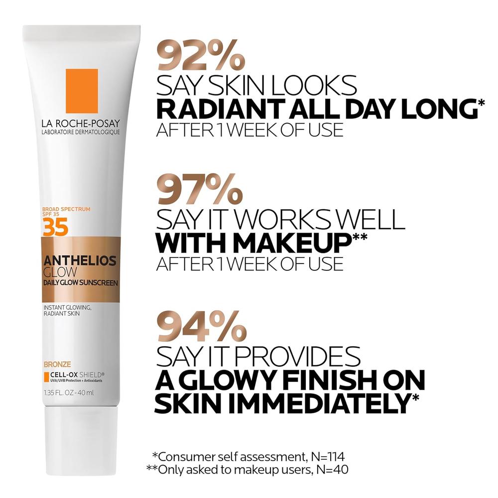 PROTECTOR SOLAR LA ROCHE-POSAY ANTHELIOS GLOW CON COLOR BRONZE SPF 35 - 1.35 OZ / 40 ML - 4