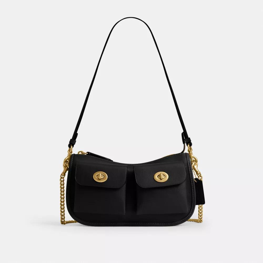 BOLSO COACH TWIN TURNLOCK WAVERLY | BRASS/ BLACK - 1