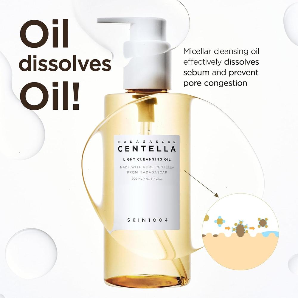 SET LIMPIEZA CENTELLA MADAGASCAR DOBLE LIMPIEZA SKIN1004 | ACEITE 200 ML + ESPUMA 120 ML - 5