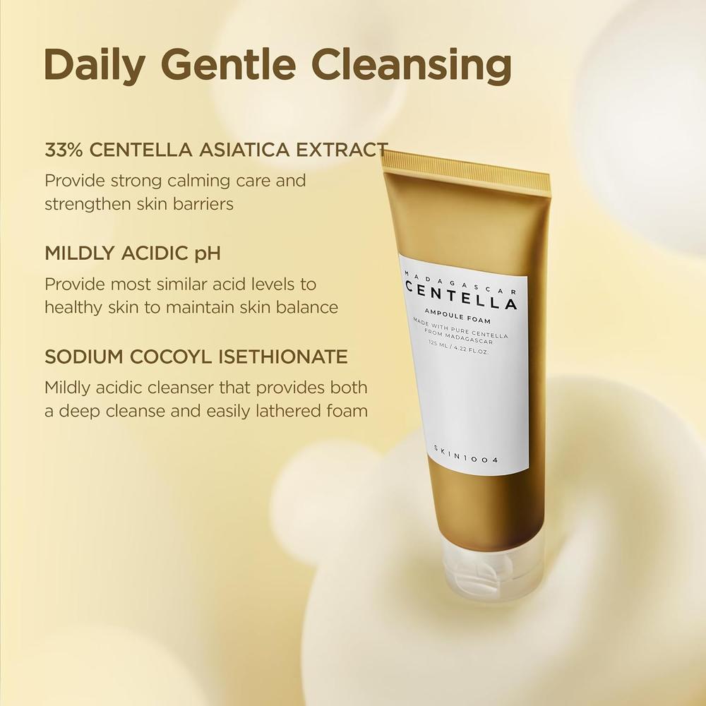 ESPUMA LIMPIADORA FACIAL CENTELLA MADAGASCAR SUAVE SKIN1004 | 4.22 OZ / 125 ML - 4