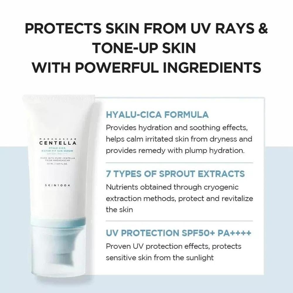 PACK 2 PROTECTOR SOLAR FACIAL HYALU-CICA SPF 50 HIDRATANTE SKIN1004 | 1.69 OZ / 50 ML - 5