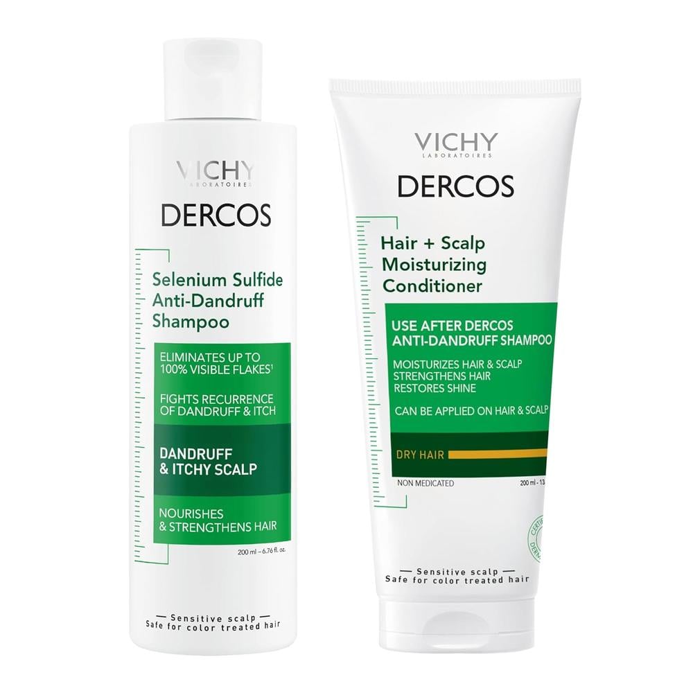 SET CHAMPÚ ANTICASPA Y ACONDICIONADOR VICHY DERCOS 200 ML 2PZS - 1
