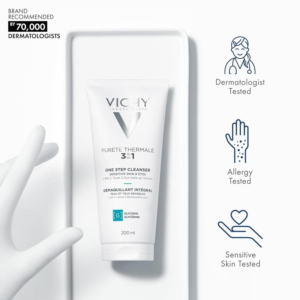 LIMPIADOR 3 EN 1 PIEL SENSIBLE PURETE THERMALE VICHY 6.7 OZ / 200 ML - 5