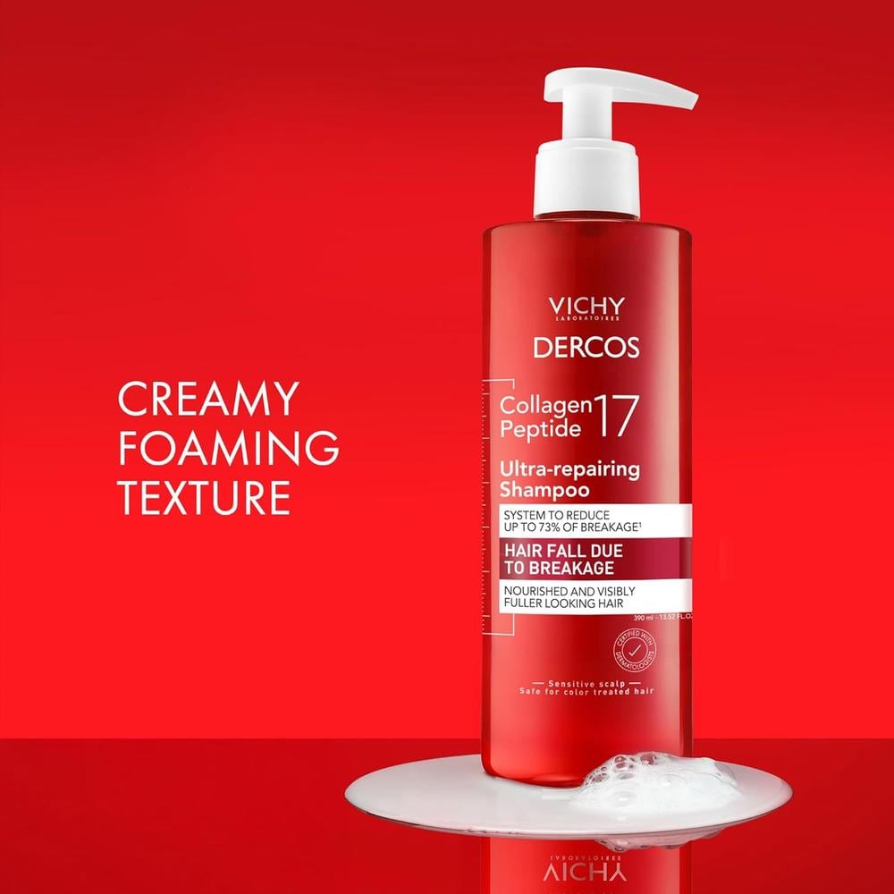 CHAMPÚ ULTRA REPARADOR VICHY DERCOS COLÁGENO 17 - 13.5 OZ / 390 ML - 4