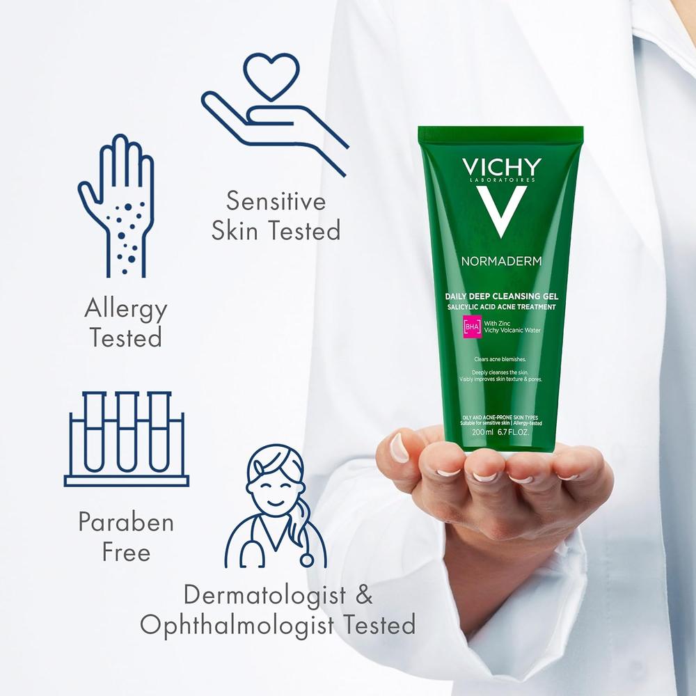 GEL LIMPIADOR ANTIACNE NORMADERM VICHY 6.7 OZ / 200 ML - 5