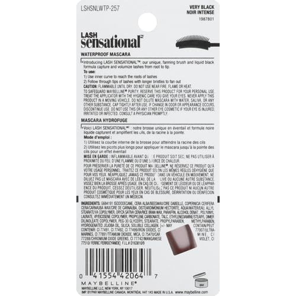 MÁSCARA DE PESTAÑAS LASH SENSATIONAL WATERPROOF MAYBELLINE - 3