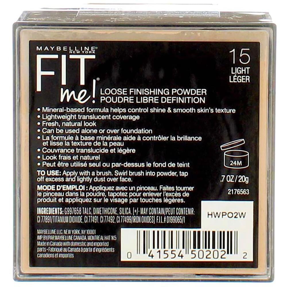 PACK 2 POLVOS SUELTOS FIJADORES FIT ME MAYBELLINE TONO 15 - 4