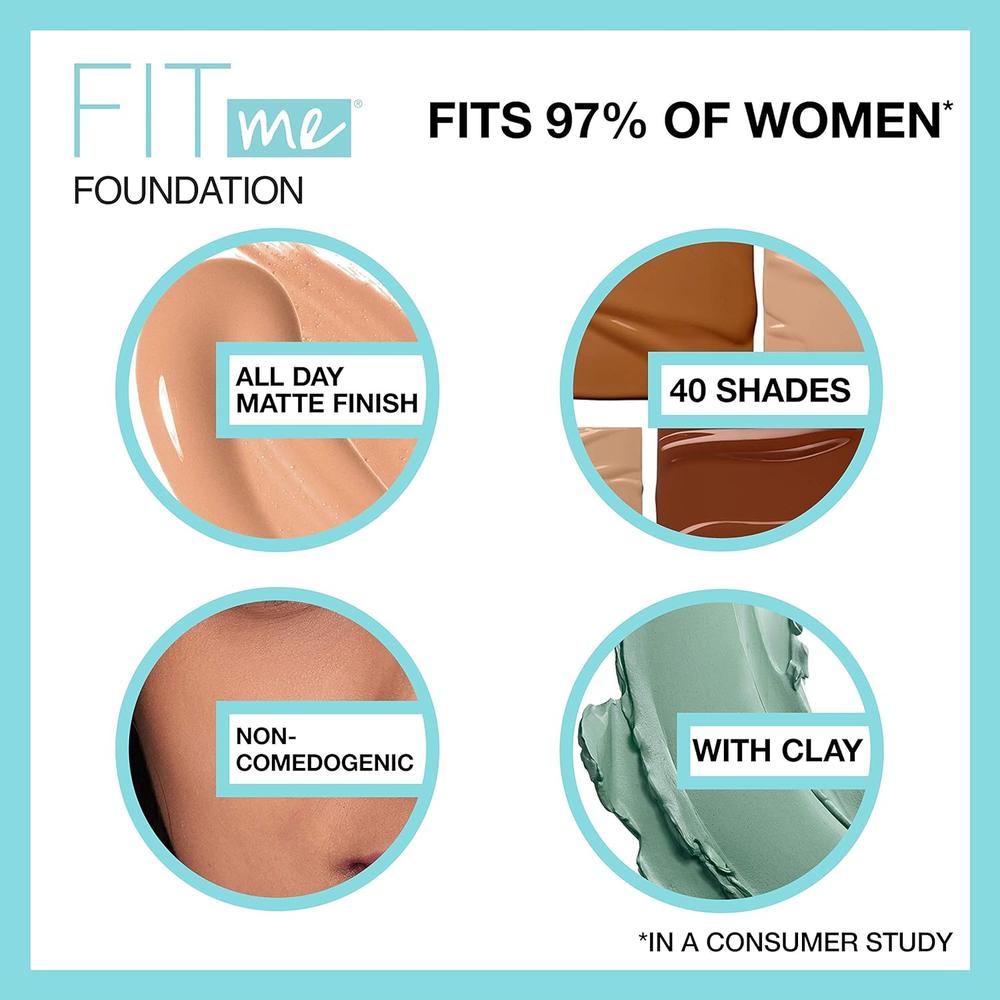 PACK 2 BASE LÍQUIDA FIT ME MATTE + PORELESS MAYBELLINE - 3