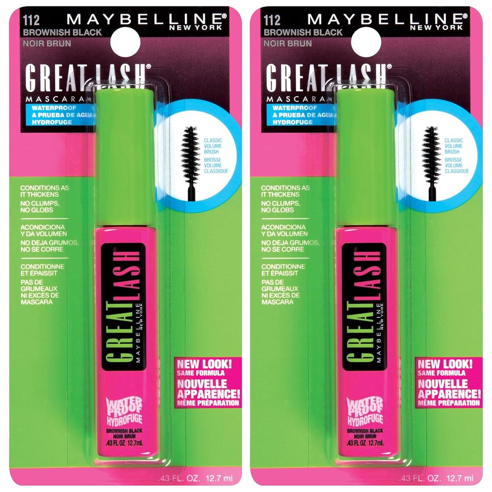 PACK 2 MÁSCARA DE PESTAÑAS GREAT LASH WATERPROOF MAYBELLINE MARRÓN OSCURO - 2