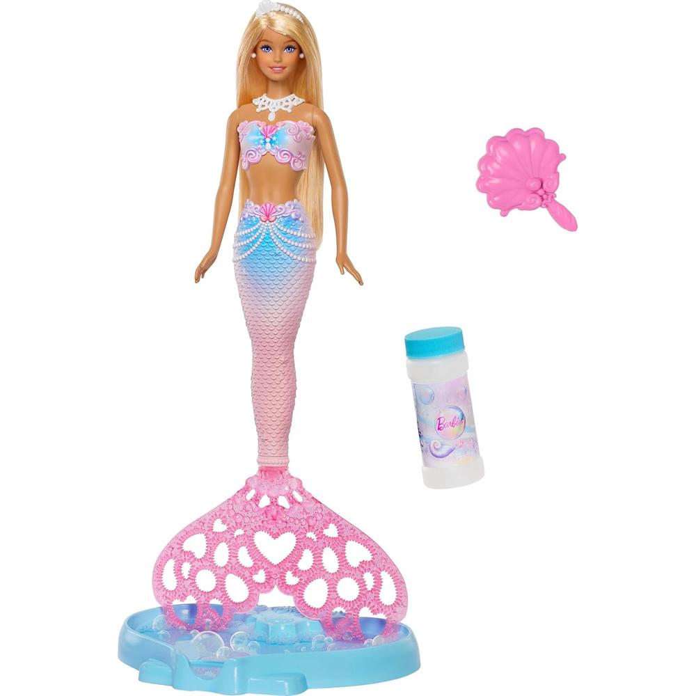 BARBIE SIRENA BURBUJAS MUÑECA RUBIA CON ACCESORIOS - 1