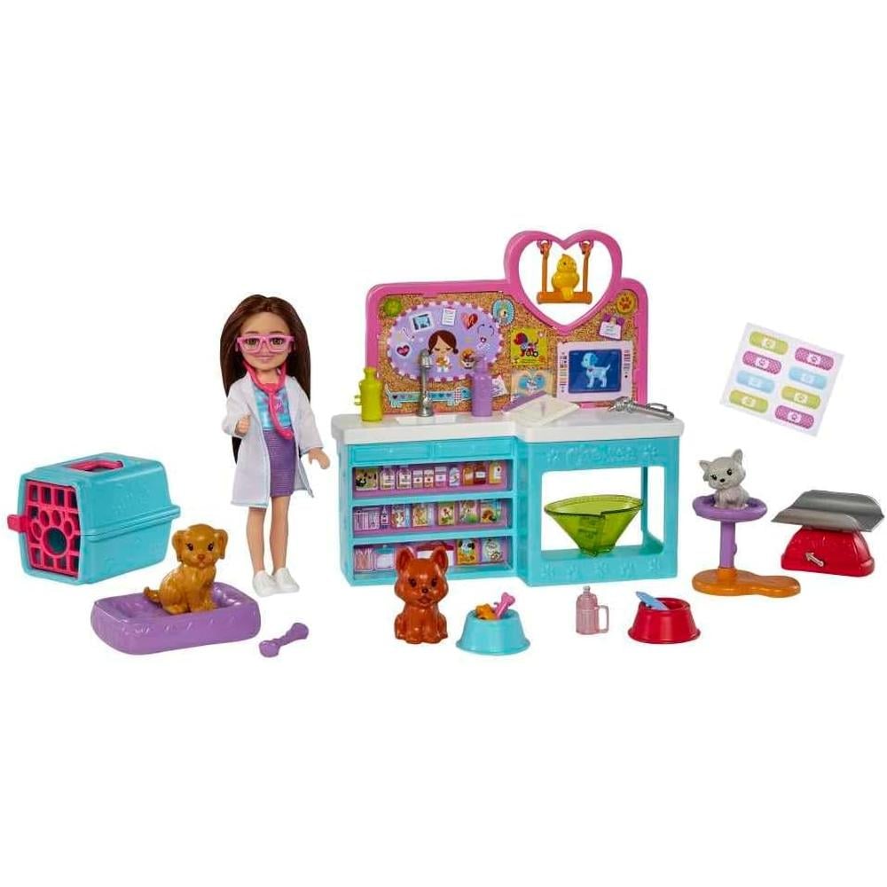 BARBIE CHELSEA VETERINARIA SET MASCOTAS - 1