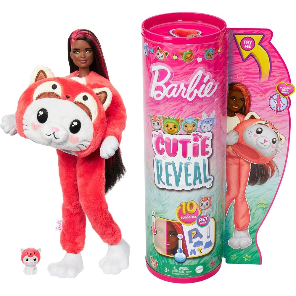 BARBIE CUTIE REVEAL PANDA ROJO CON SORPRESAS - 1