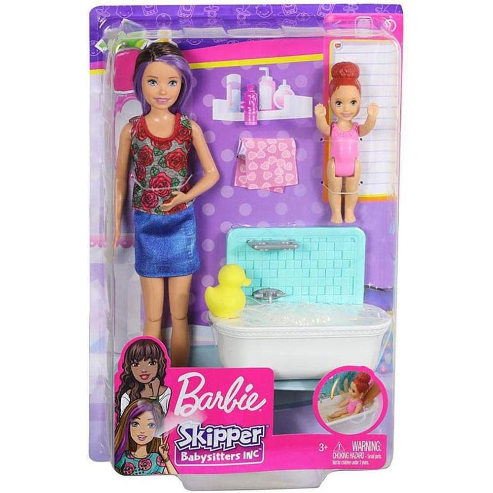BARBIE SKIPPER SET BAÑO BABYSITTERS INC MORENA - 3