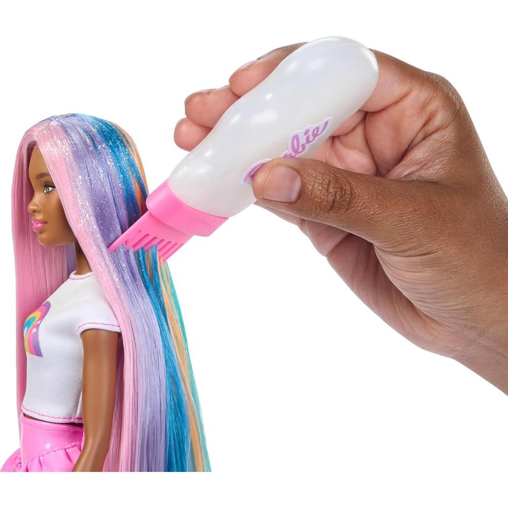 BARBIE MUÑECA MORENA CABELLO ARCOÍRIS CON ACCESORIOS - 3