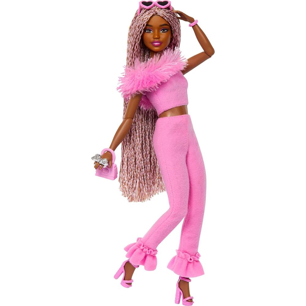 BARBIE DELUXE ESTILO 4 BARBIECORE CON TRENZAS ROSA Y MARRÓN - 1