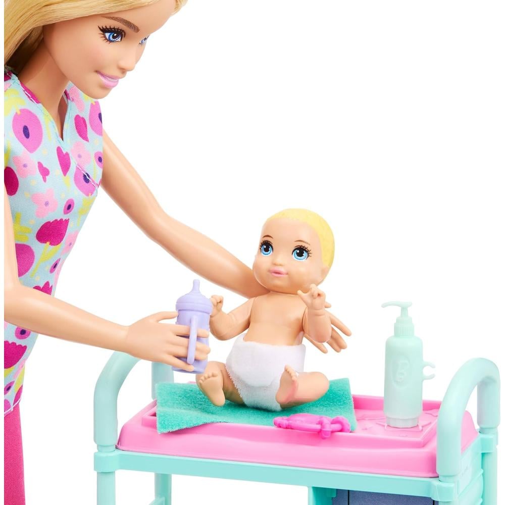 BARBIE DOCTORA SET MUÑECA RUBIA CON BEBÉS Y ACCESORIOS - 4