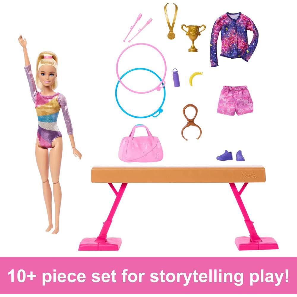 BARBIE MUÑECA GIMNASTA RUBIA CON BARRA DE EQUILIBRIO - 2
