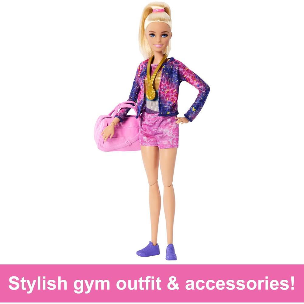 BARBIE MUÑECA GIMNASTA RUBIA CON BARRA DE EQUILIBRIO - 4