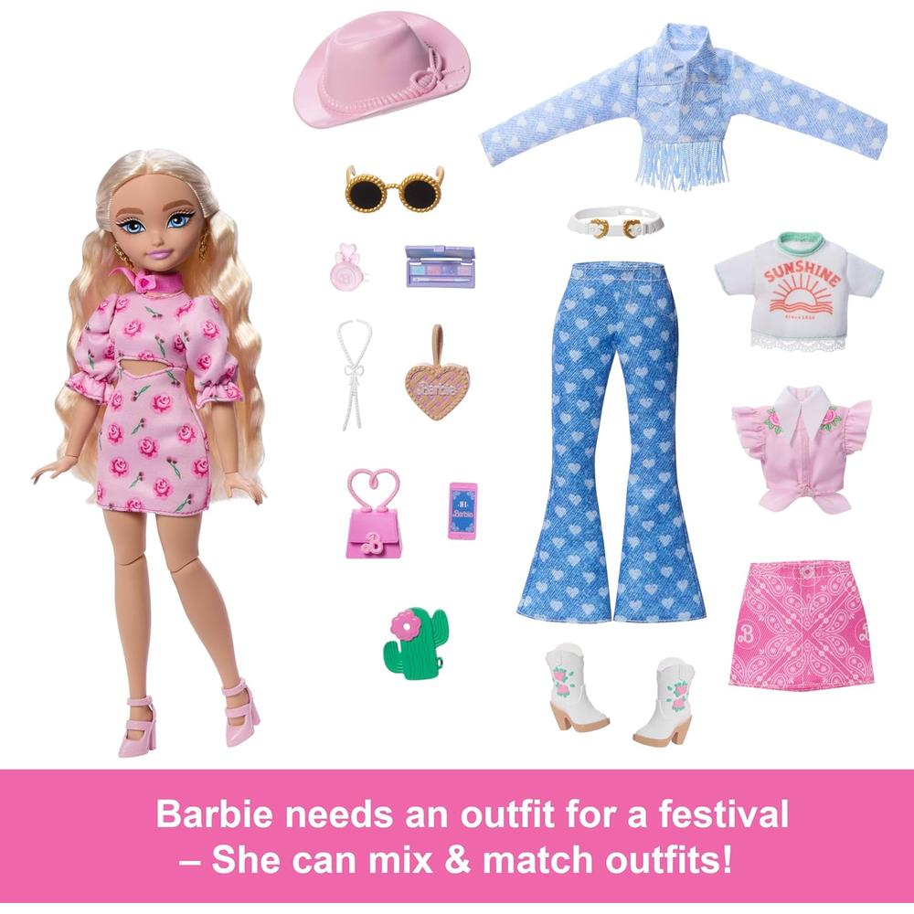 BARBIE MALIBU FESTIVAL SET MODA CON ACCESORIOS Y LOOKS - 3
