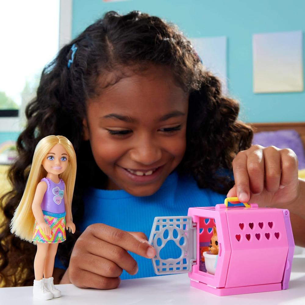 BARBIE CHELSEA PUPPY CARRIER MUÑECA RUBIA CON ACCESORIOS - 2