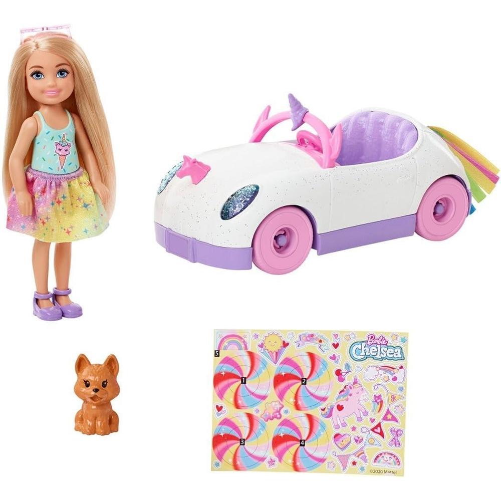 BARBIE CHELSEA COCHE UNICORNIO CON ACCESORIOS RUBIA - 4