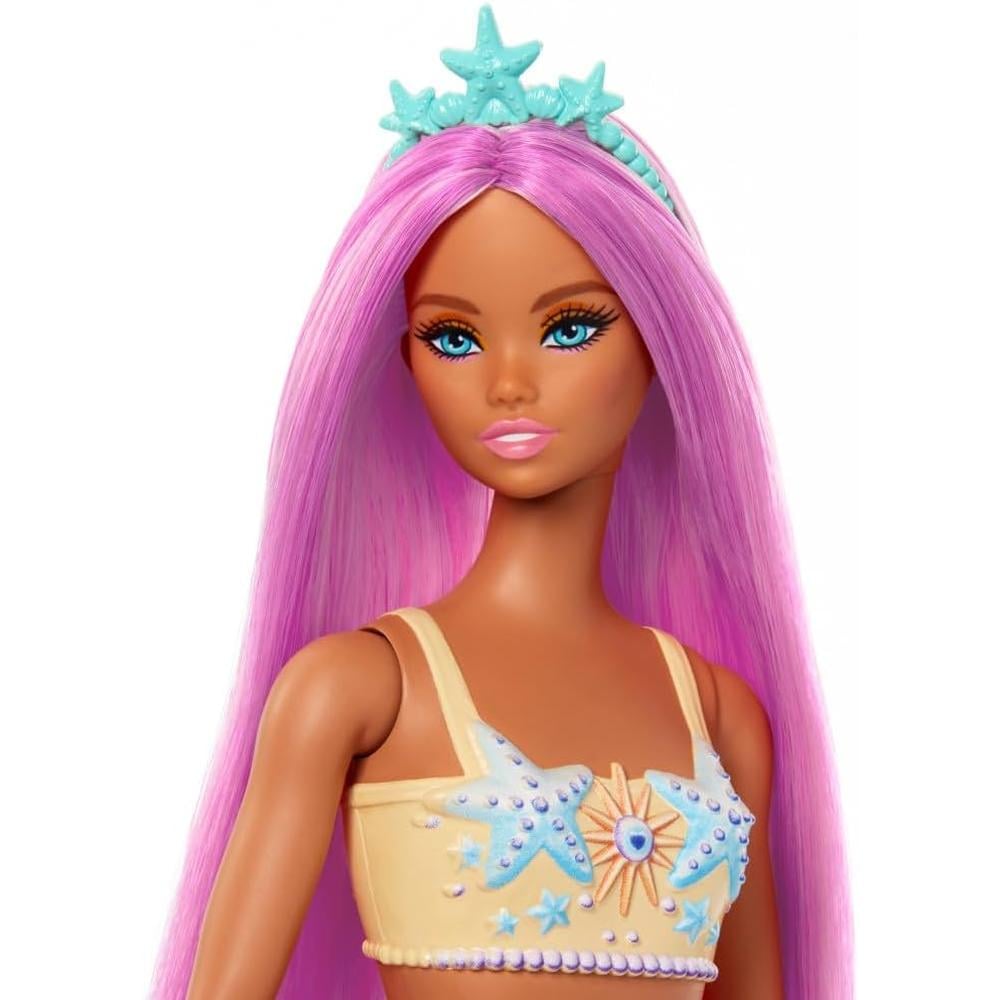 BARBIE MUÑECA SIRENA CABELLO ROSA CON COLA NARANJA - 2