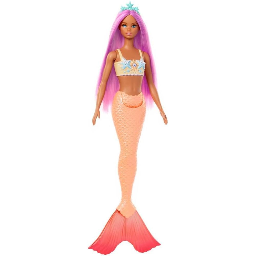 BARBIE MUÑECA SIRENA CABELLO ROSA CON COLA NARANJA - 4