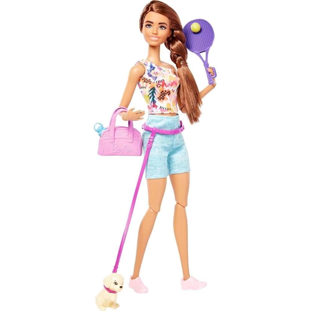 BARBIE MUÑECA MORENA CON CACHORRO SET EJERCICIO - 1