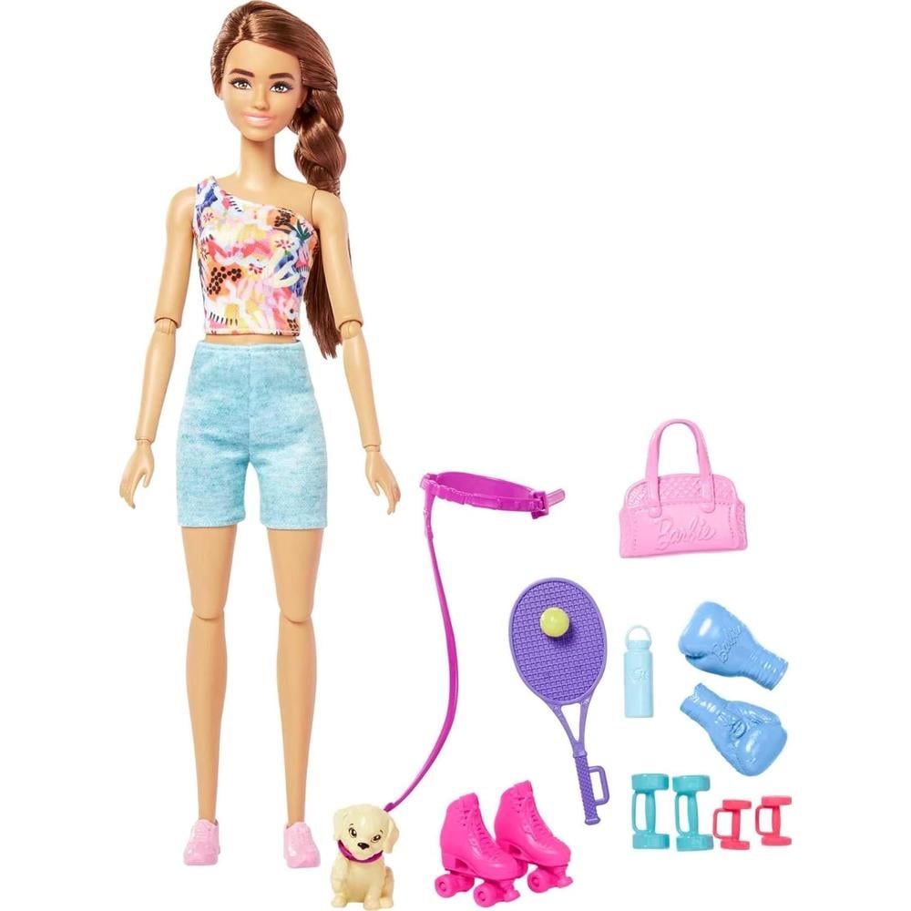 BARBIE MUÑECA MORENA CON CACHORRO SET EJERCICIO - 2
