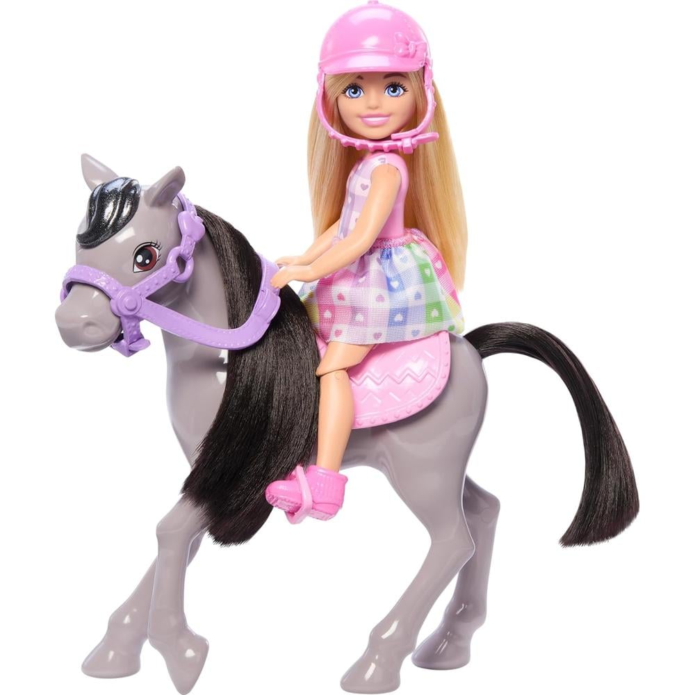 BARBIE CHELSEA MUÑECA CON CABALLO GRIS Y ACCESORIOS - 1